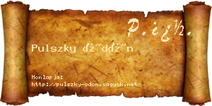 Pulszky Ödön névjegykártya
